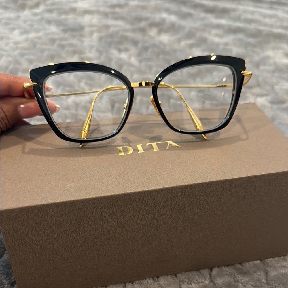 New without Tags. DITA Black and Gold Glasses with Classic Design
